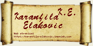 Karanfila Elaković vizit kartica